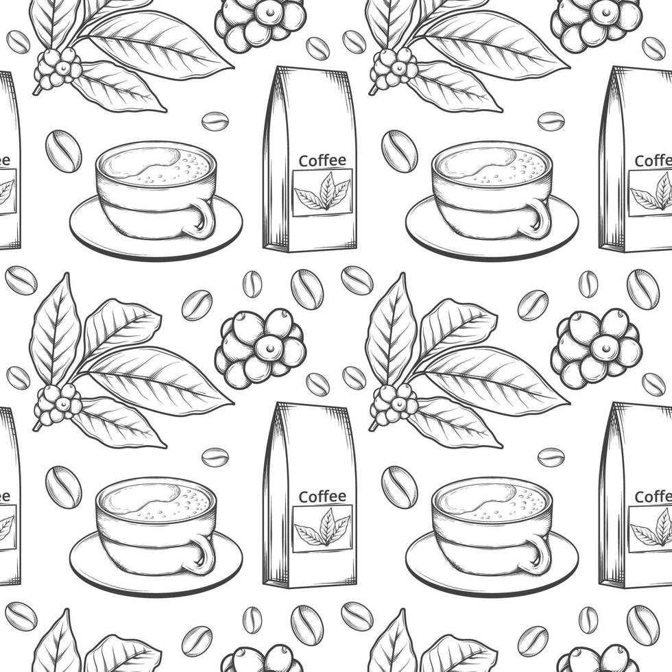 Hand Drawn Coffee Pattern vector