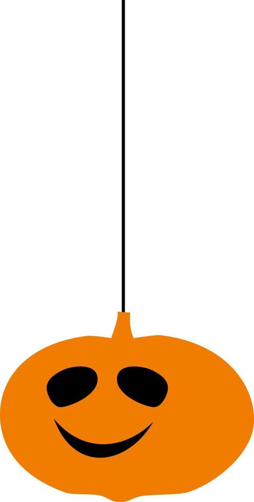 Pumpkin orange on a rope for Halloween. vector