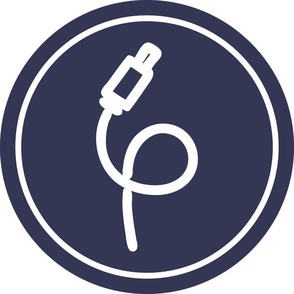 electrical plug circular icon vector