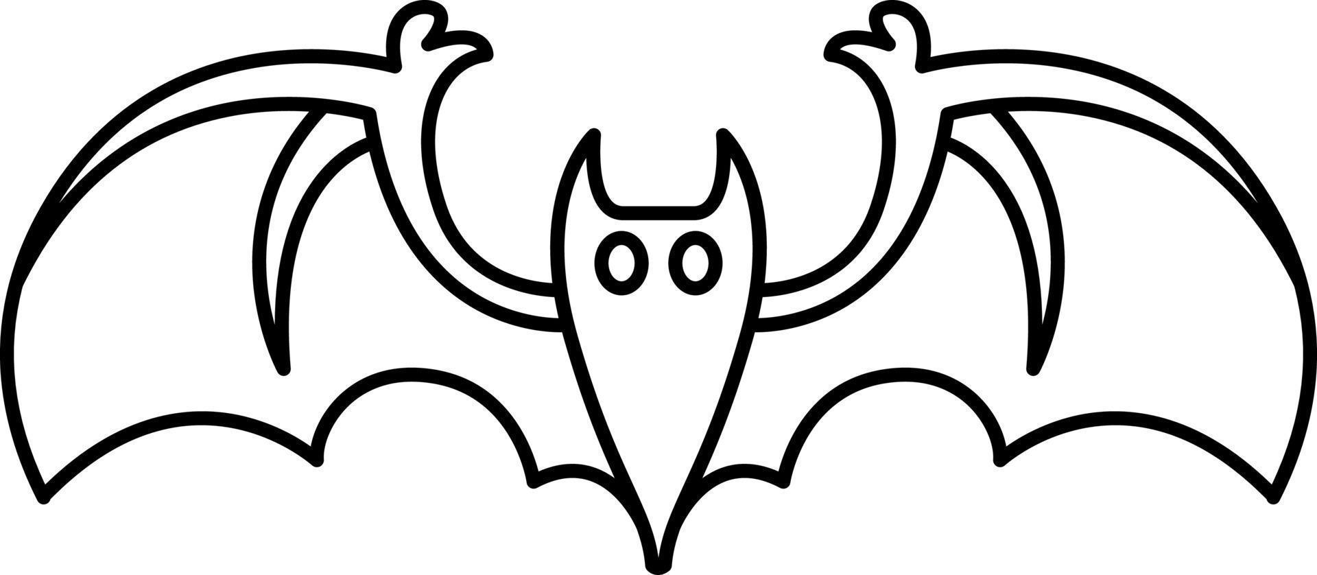 The bat flies at night. vector