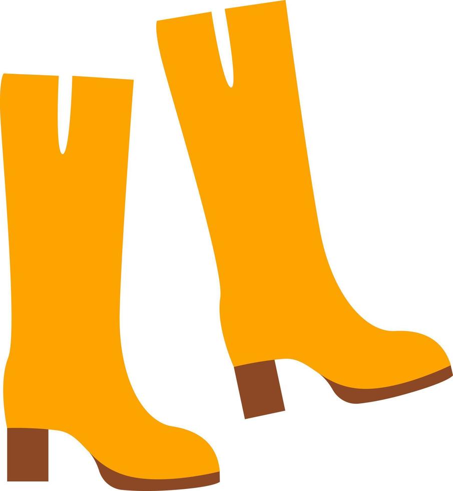 Women's boots autumn yellow. vector