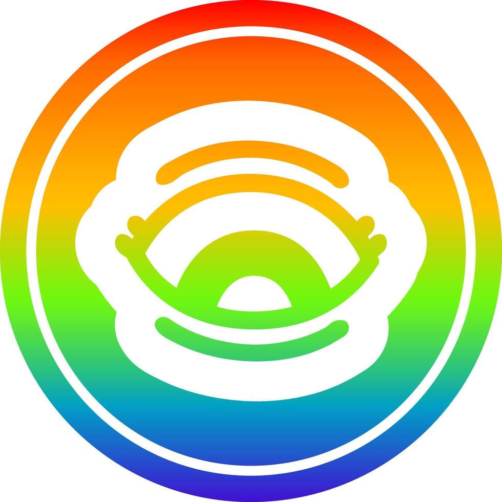 staring eye circular in rainbow spectrum vector