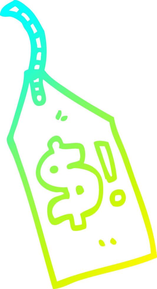cold gradient line drawing cartoon price label vector