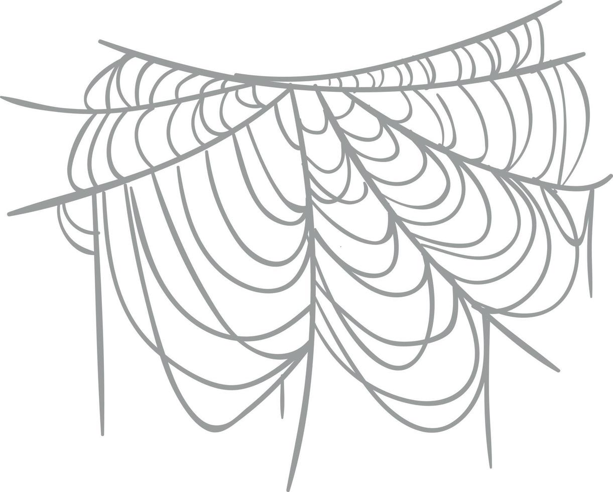 Spider web halloween holiday decoration. vector