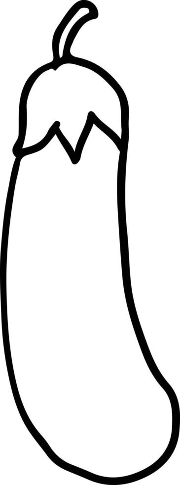 Line drawn eggplant. vector