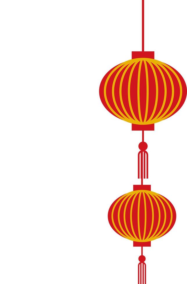 Chinese lantern red and yellow. vector