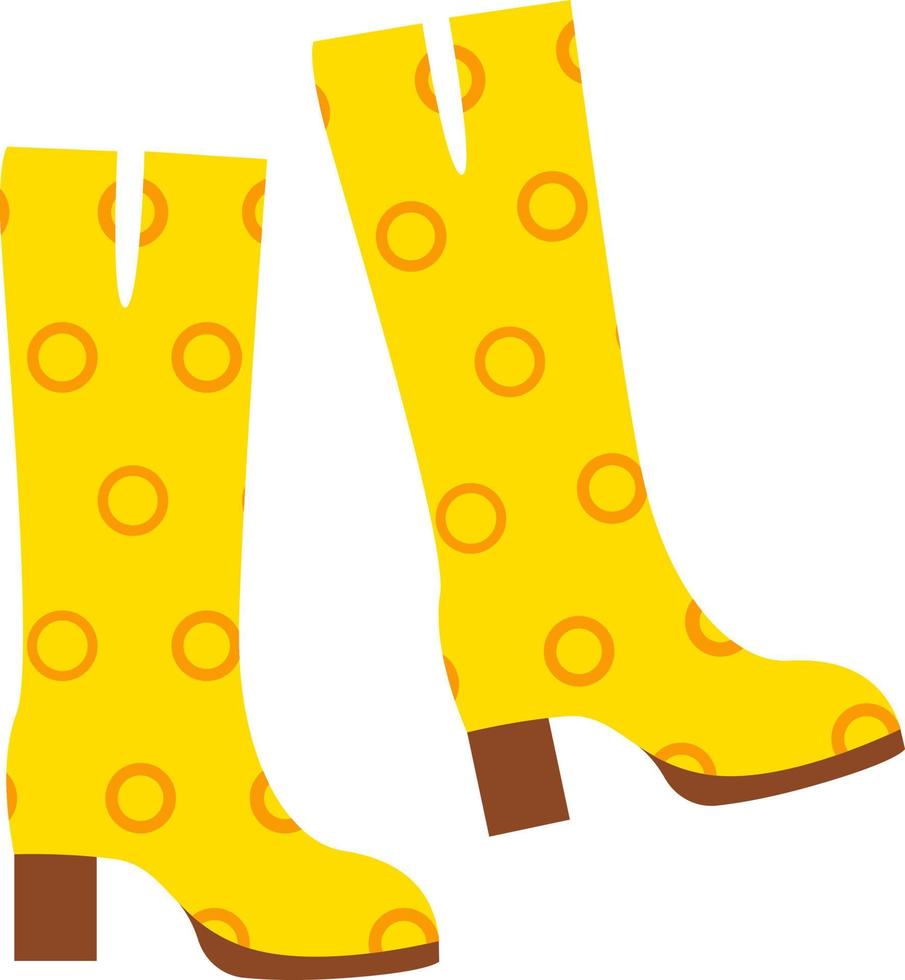 Women's boots autumn yellow. vector