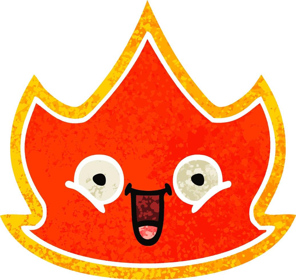 retro illustration style cartoon fire vector