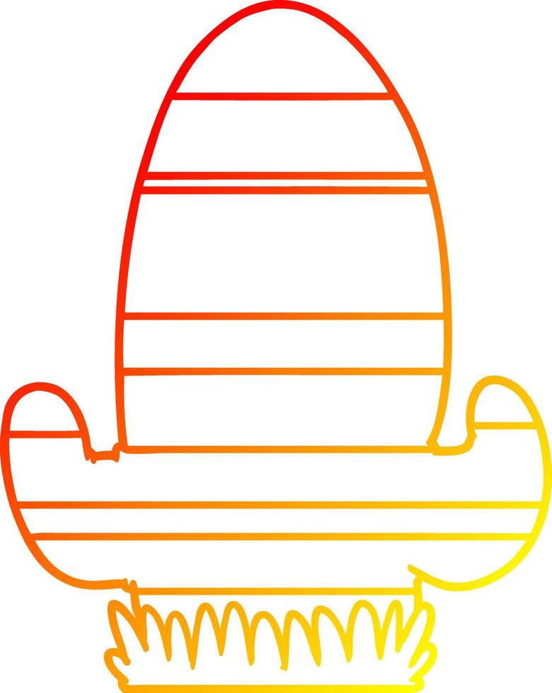warm gradient line drawing cartoon cactus vector