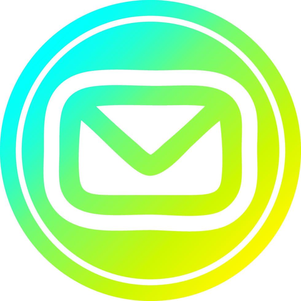 envelope letter circular in cold gradient spectrum vector