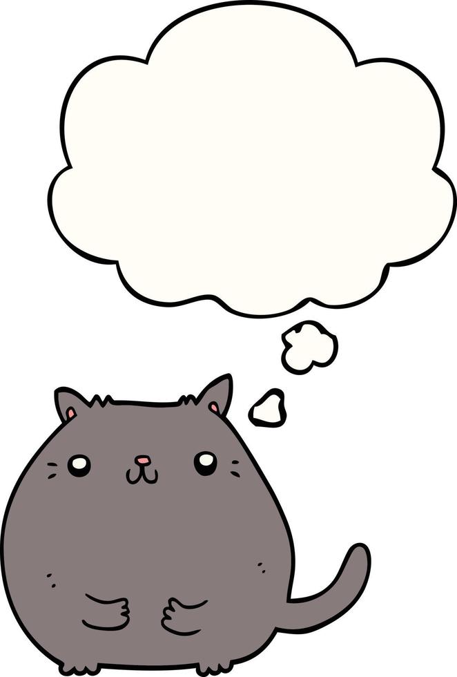 cartoon cat and thought bubble vector