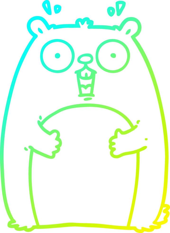 cold gradient line drawing cartoon shocked ground hog vector