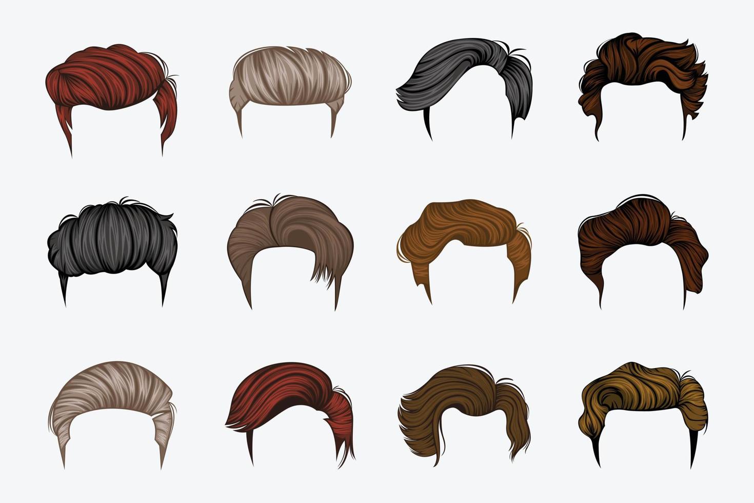 Set of Variety man hairstyles vector