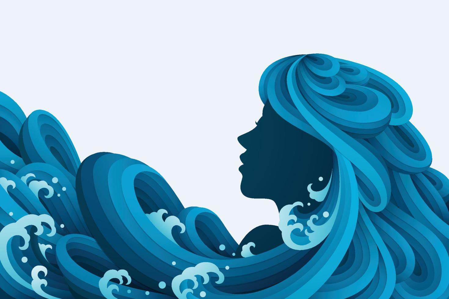 Illustration with papercut woman face and women's day concept vector
