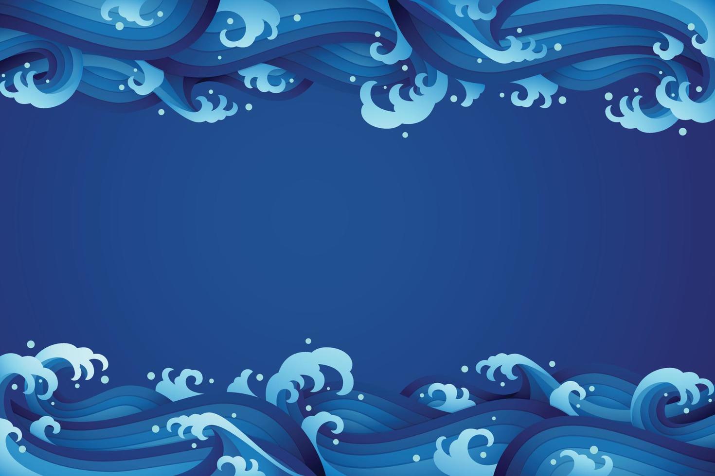 Abstract background with papercut style of rushing wave vector