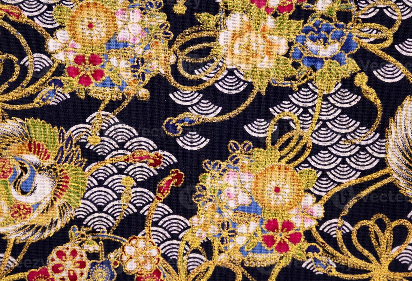 Colorful auspicious fabric pattern for backgrounds and decorations. photo