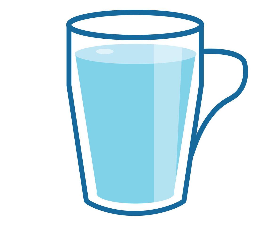 una ilustración de dibujos animados vectoriales de un vaso de agua.símbolo de bebida para el diseño de sitios web, logotipo, aplicación, plantilla vector