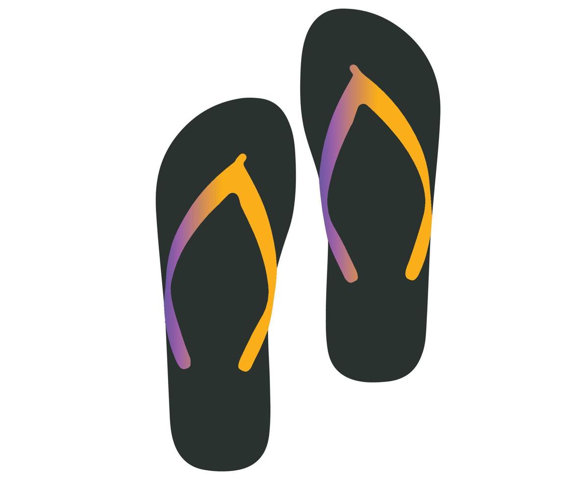 flip-flop icono playa verano vector sobre fondo blanco. logotipo de ilustración de dibujos animados aislado de sandalia.