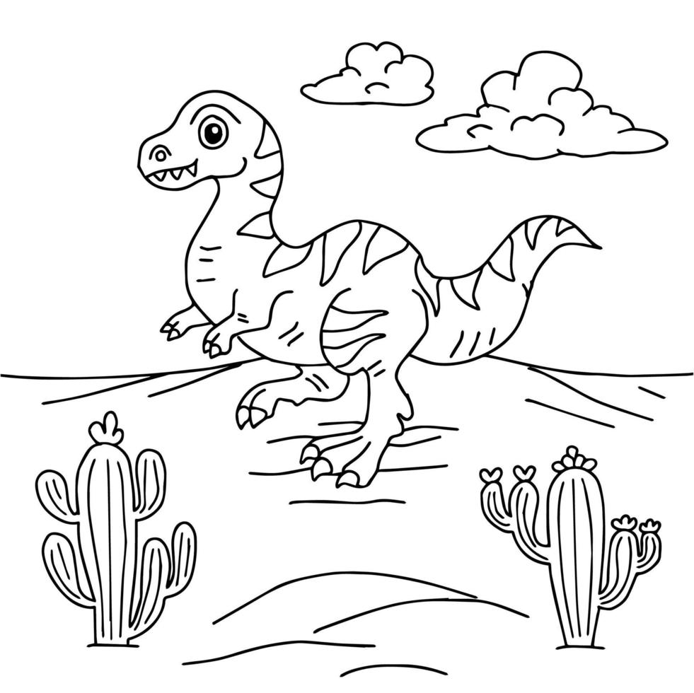 Design Vector Coloring Page Dinosaurus for Kid