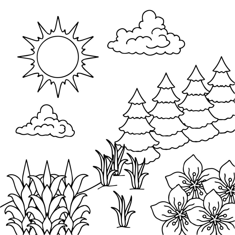 Design Vector Coloring Nature Landscape