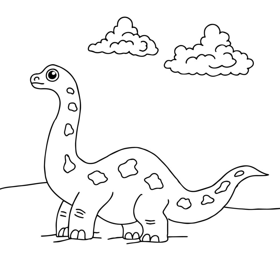 vector de diseño para colorear página dinosaurus para niños