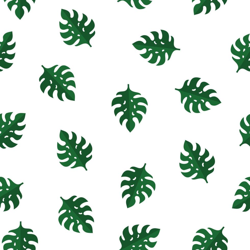 Seamless Pattern with Beautiful Monstera Leaves. Tropical Jungle Flora. Perfect for Print, Wrapping Paper, Fabric. Vector illustration for Your Design.