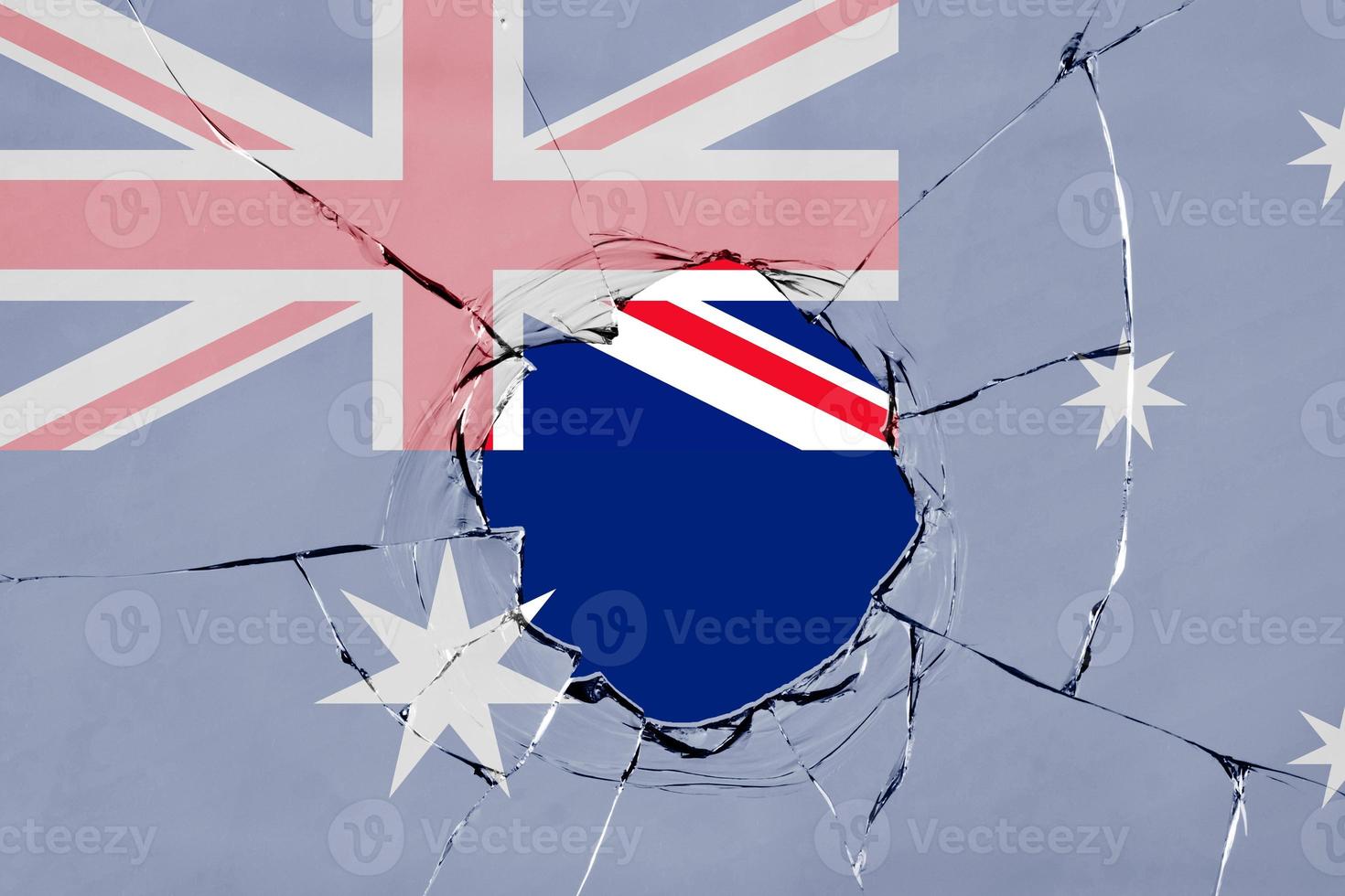 Flag of Australia on glass photo