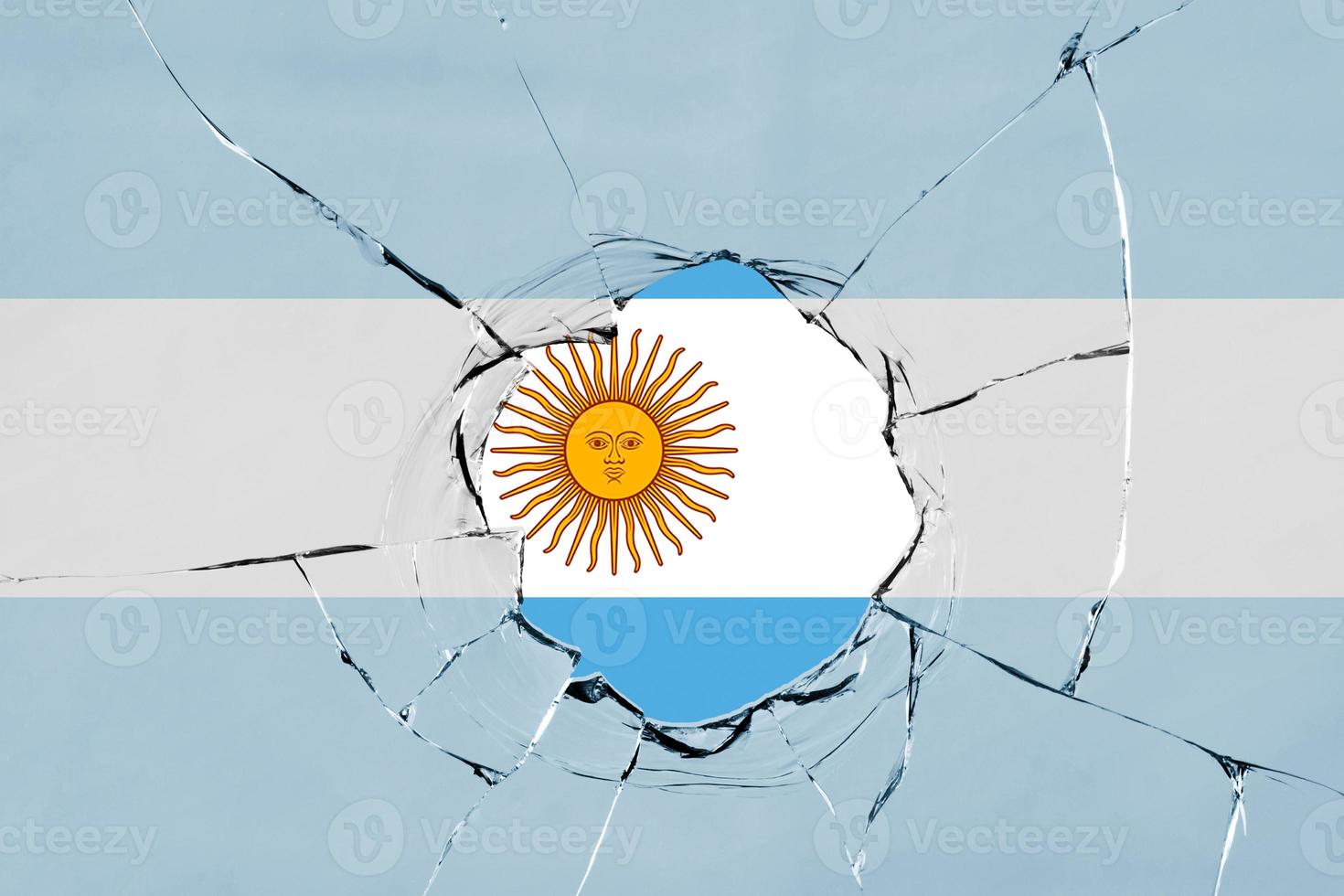 Flag of Argentina on glass photo