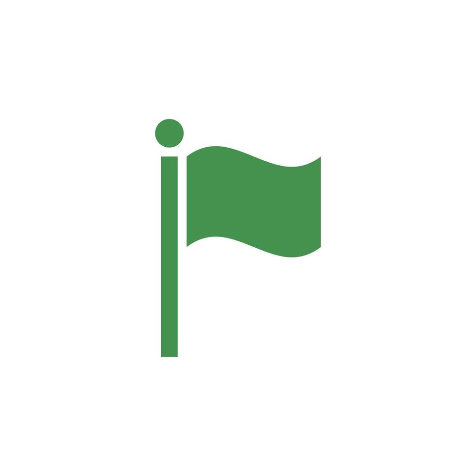 Flag icon. Green ecological sign. Protect planet. Vector illustration for design.