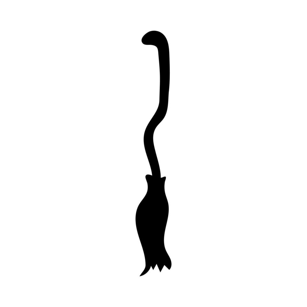 Witch brooms isolated on white background. Halloween decorative element. Vector illustration for any design.
