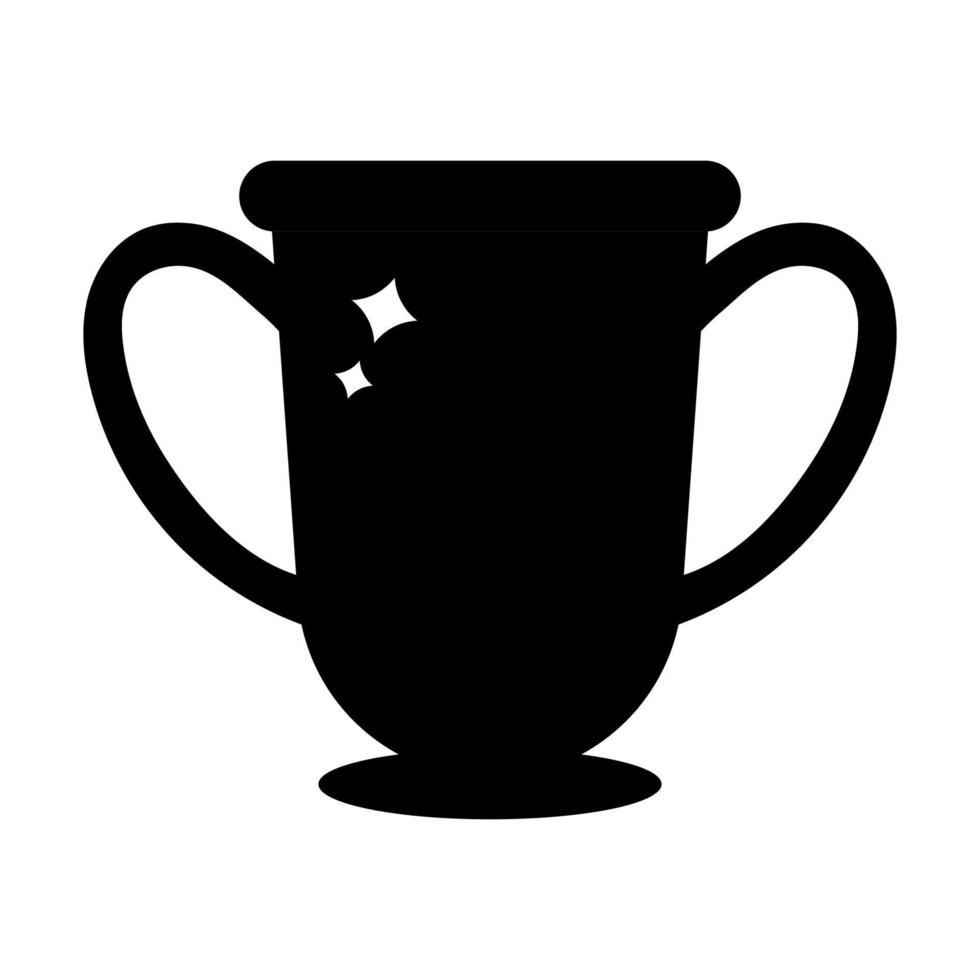 Vector winner trophy cup icon. Black silhouette of award isolated on white background. Clean and modern vector illustration for design, web.