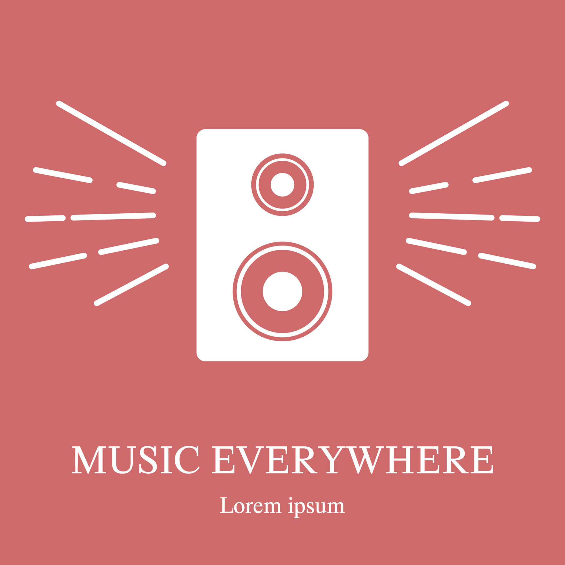 Music speaker icon. Music logo template. Recording studio label. Radio