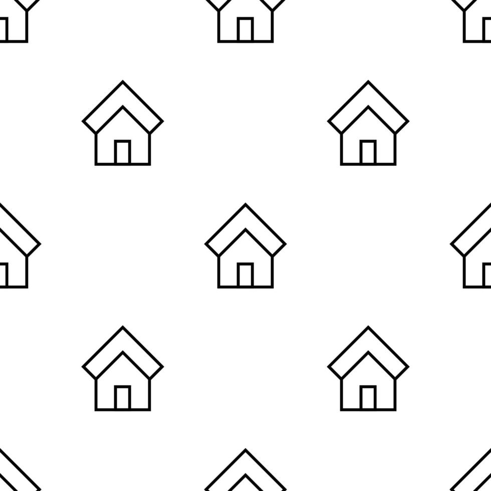 Seamless pattern with home icon on white background. Vector illustration for design, web, wrapping paper, fabric