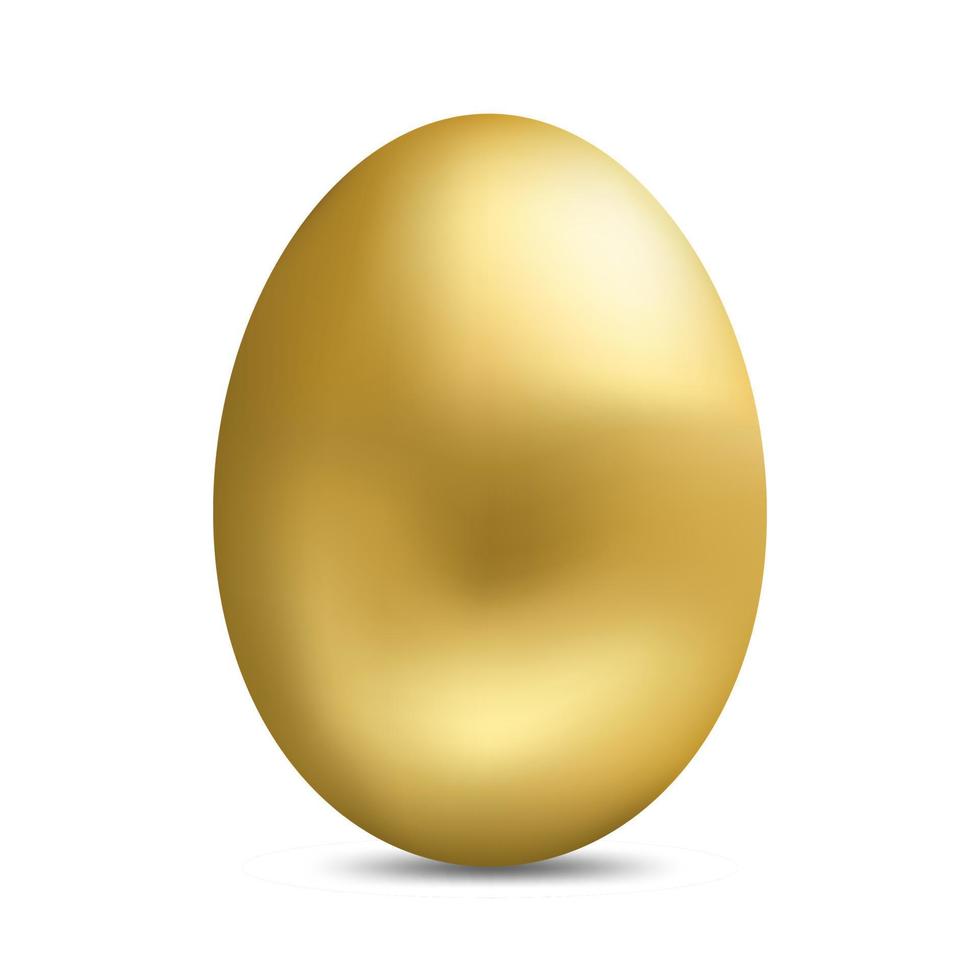 Realistic golden egg isolated on white background. Easter egg for