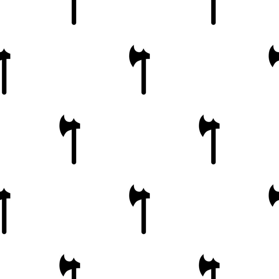 Seamless pattern with black silhouette icon of axe isolated on white background. Medieval weapon sign. Vector illustration for design, web, wrapping paper, fabric, wallpaper