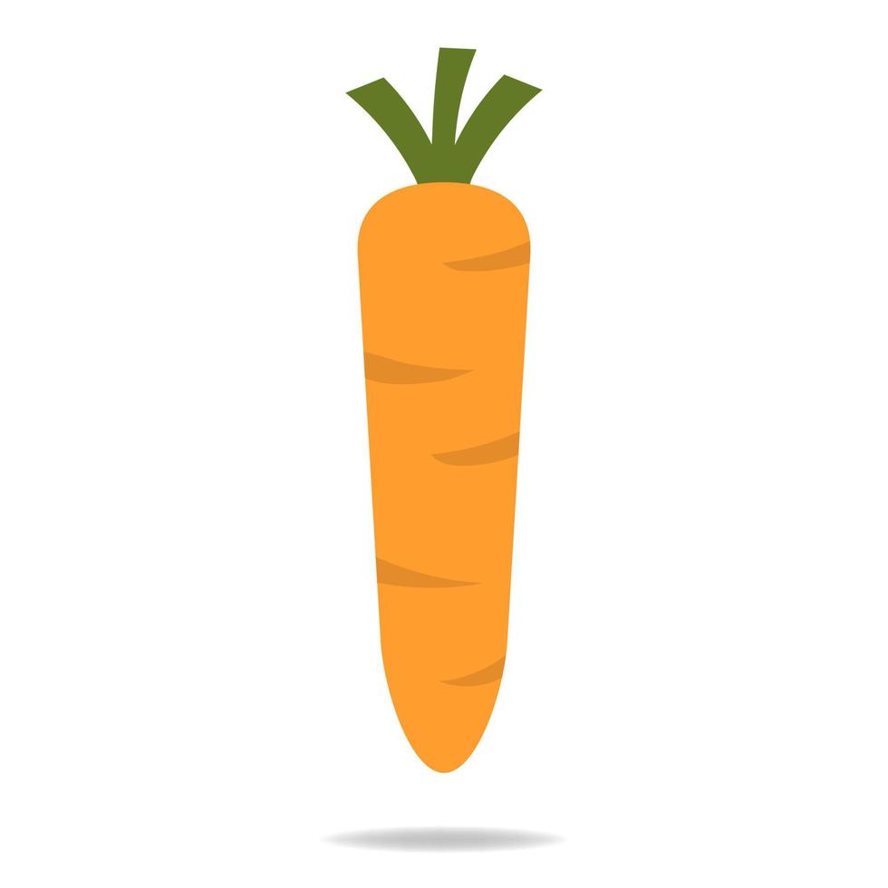 Carrot Icon in Flat isolated on white background. Healthy Nutrition. Organic Vegetable. Fresh Food. Vector illustration for Your Design, Web