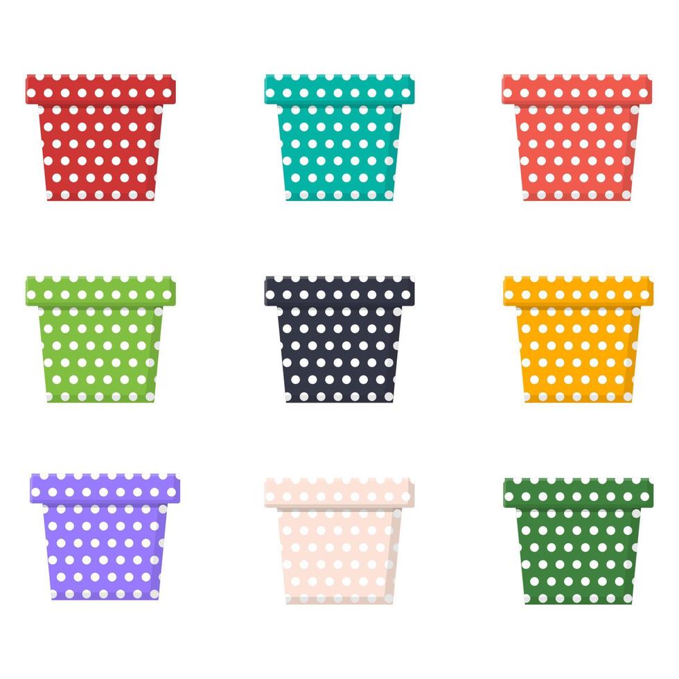 Set of colorful gift boxes, presents isolated on white background. Sale, shopping concept. Collection for Birthday, Christmas. Cartoon style. Vector illustration for any design.