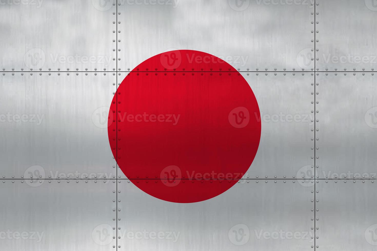 Flag of Japan on metal photo