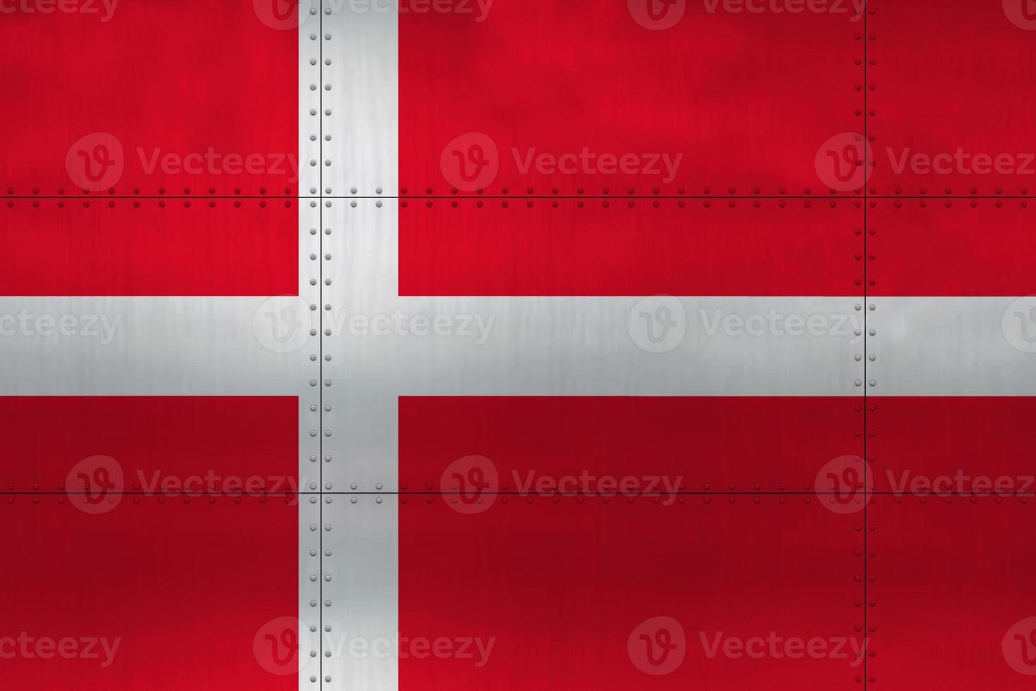 Flag of Denmark on metal photo