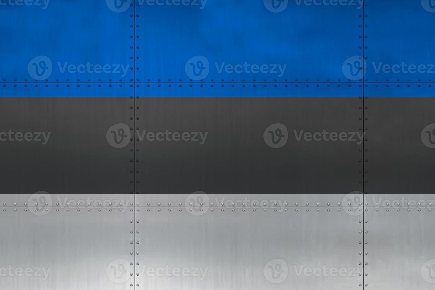 Flag of Estonia on metal photo