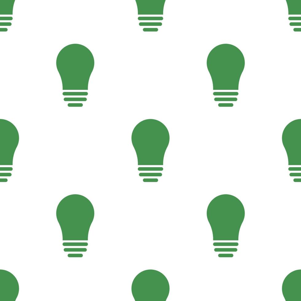 Seamless pattern with lightbulb icon. Green ecological sign. Protect planet. Vector illustration for design, web, wrapping paper, fabric, wallpaper