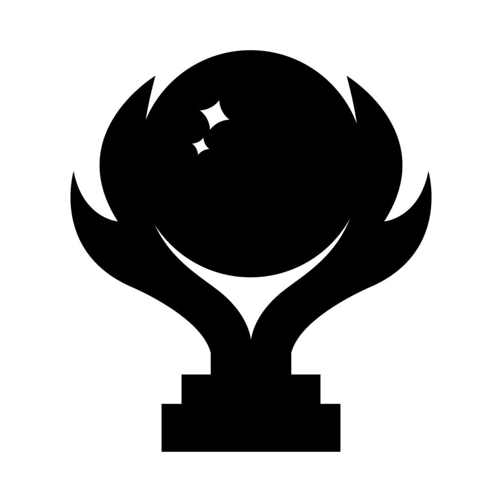 icono de la copa del trofeo del ganador del vector. silueta negra de premio aislado sobre fondo blanco. ilustración vectorial limpia y moderna para diseño, web. vector