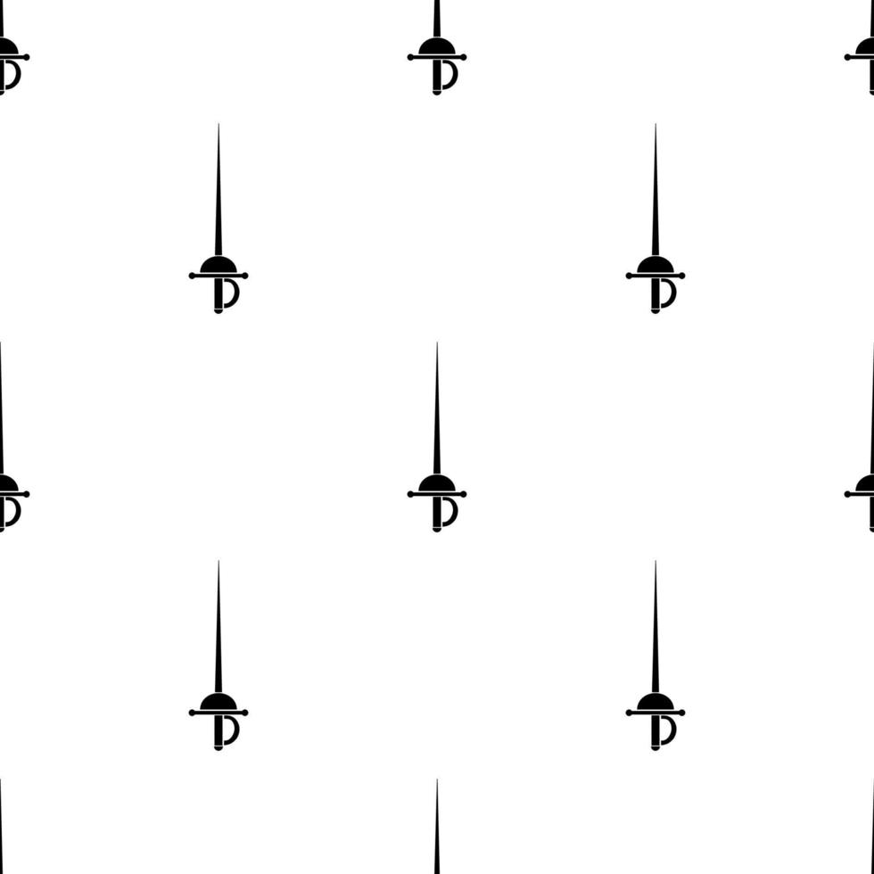 Seamless pattern with simple rapier sword icons. Vector illustration for design, web, wrapping paper, fabric, wallpaper