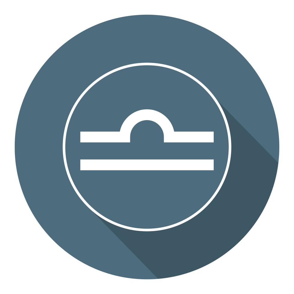 Libra Icon. Vector Astrological, Horoscope Sign. Zodiac Symbol. Air Element. Flat Style. Sticker. Vector illustration for Your Design, Web.