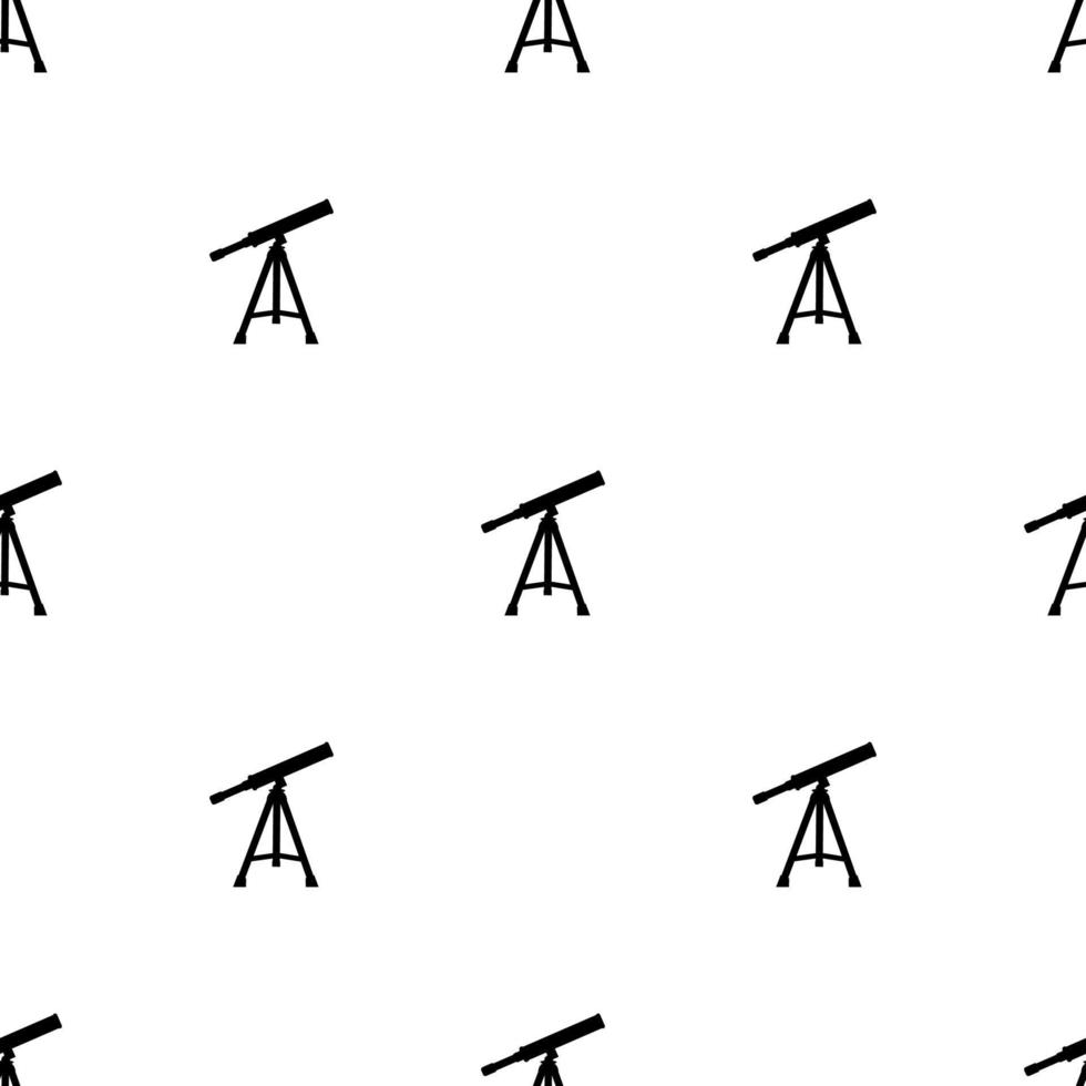 Seamless pattern with telescope Icon. Silhouette of telescope. Black fill icon. Vector illustration for design, web, wrapping paper, fabric, wallpaper.