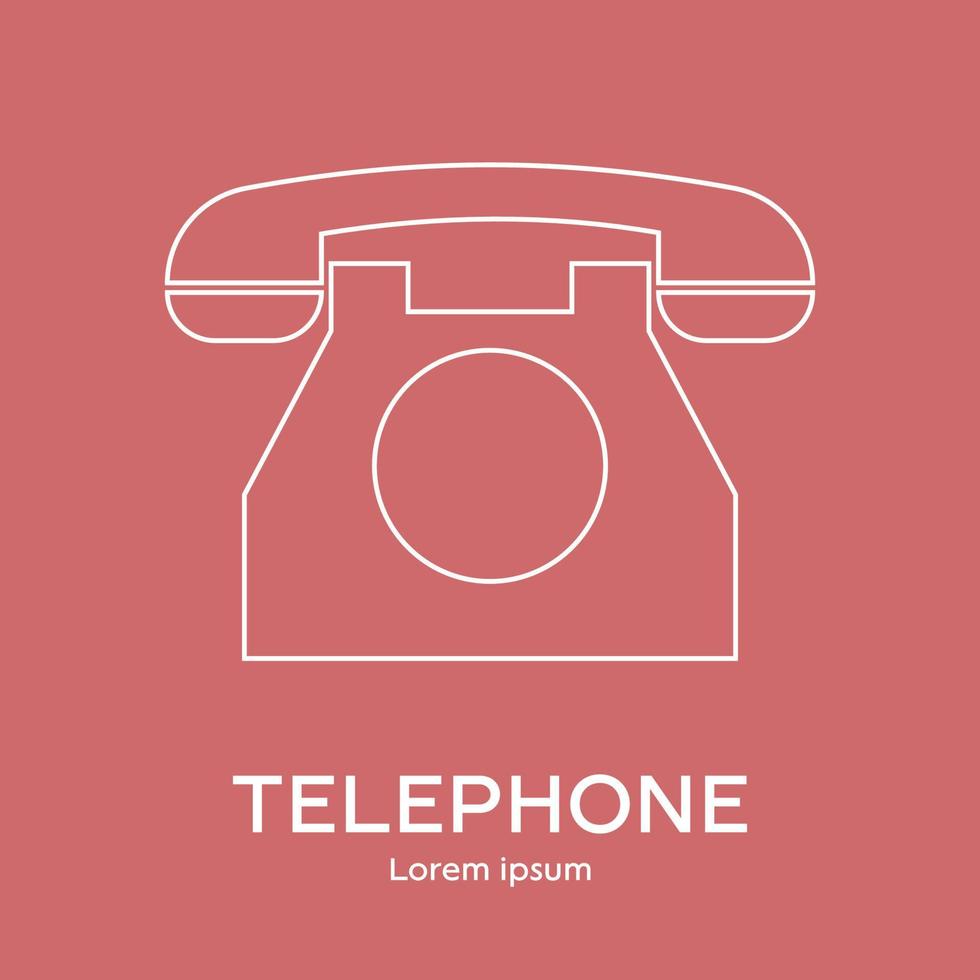 Line style icon of utilities. Symbol of telephone. Clean and modern vector illustration for design, web.