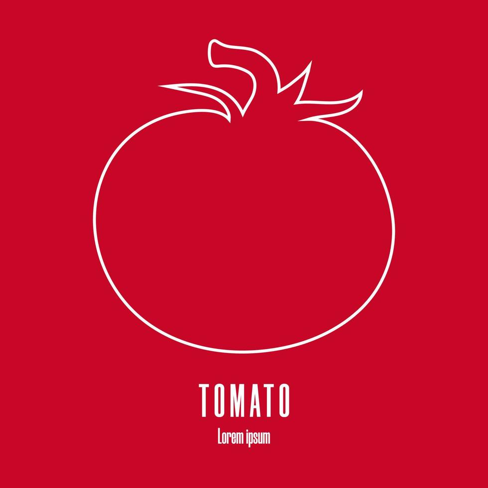 icono de estilo de línea de un tomate. granja, logotipo del mercado. ilustración vectorial limpia y moderna. vector