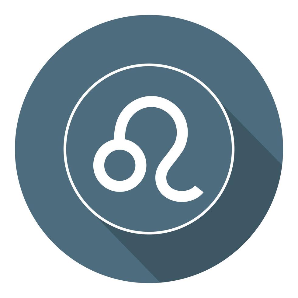 Leo Icon. Vector Astrological, Horoscope Sign. Zodiac Symbol. Air Element. Flat Style. Sticker. Vector illustration for Your Design, Web.