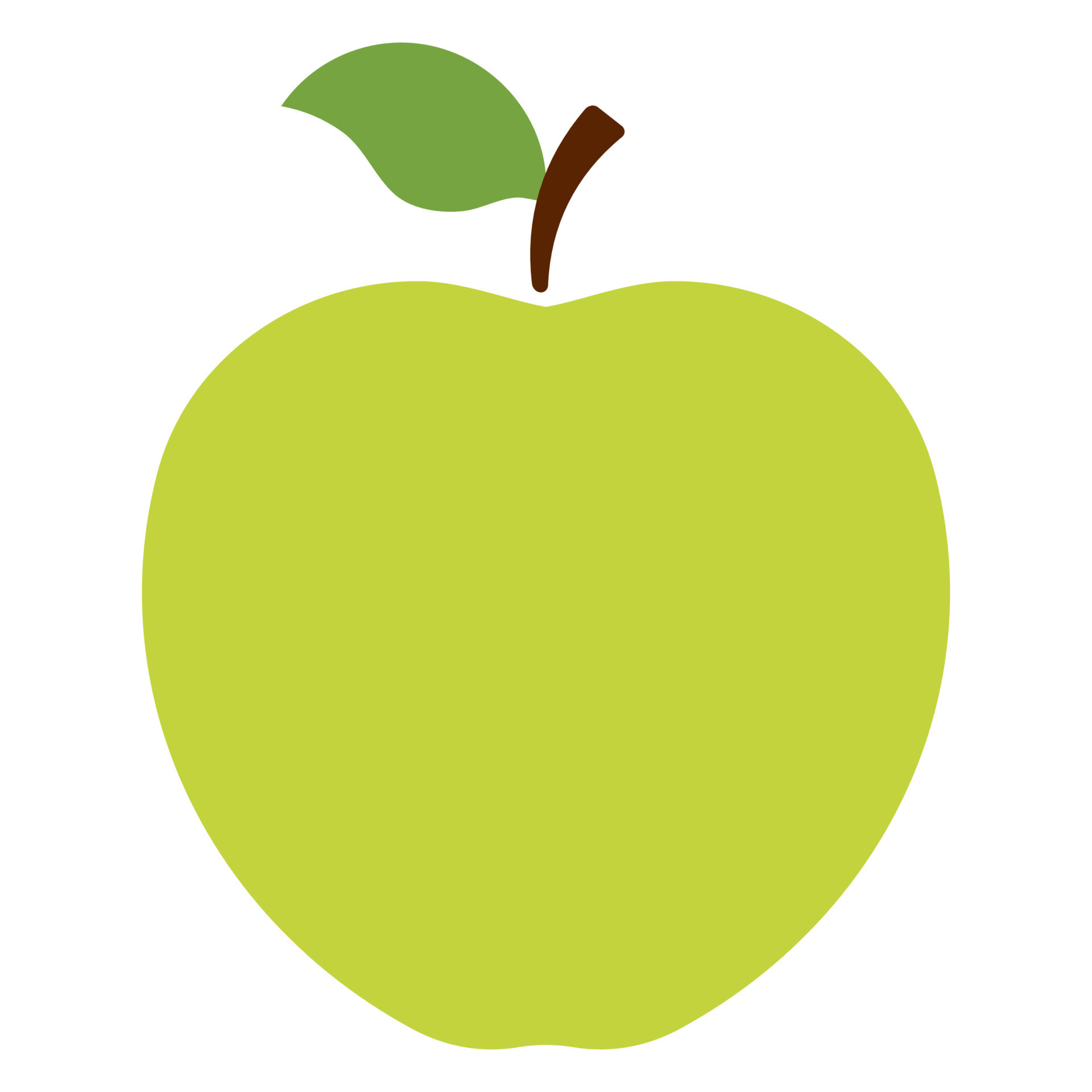 Apple icon. Green apple logo isolated on white background. Vector