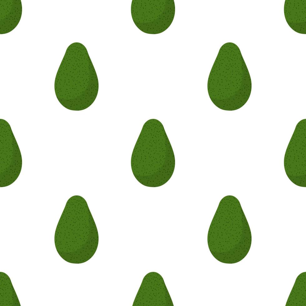 patrón sin fisuras con aguacate fresco aislado sobre fondo blanco. alimentos orgánicos. estilo de dibujos animados ilustración vectorial para diseño, web, papel de envolver, tela, papel tapiz. vector